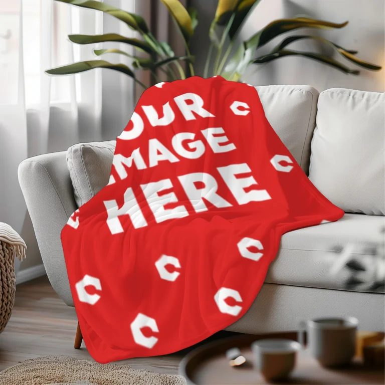 Red Blanket Mockup Template