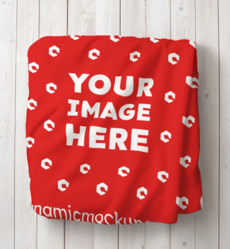 Red Blanket Mockup Template