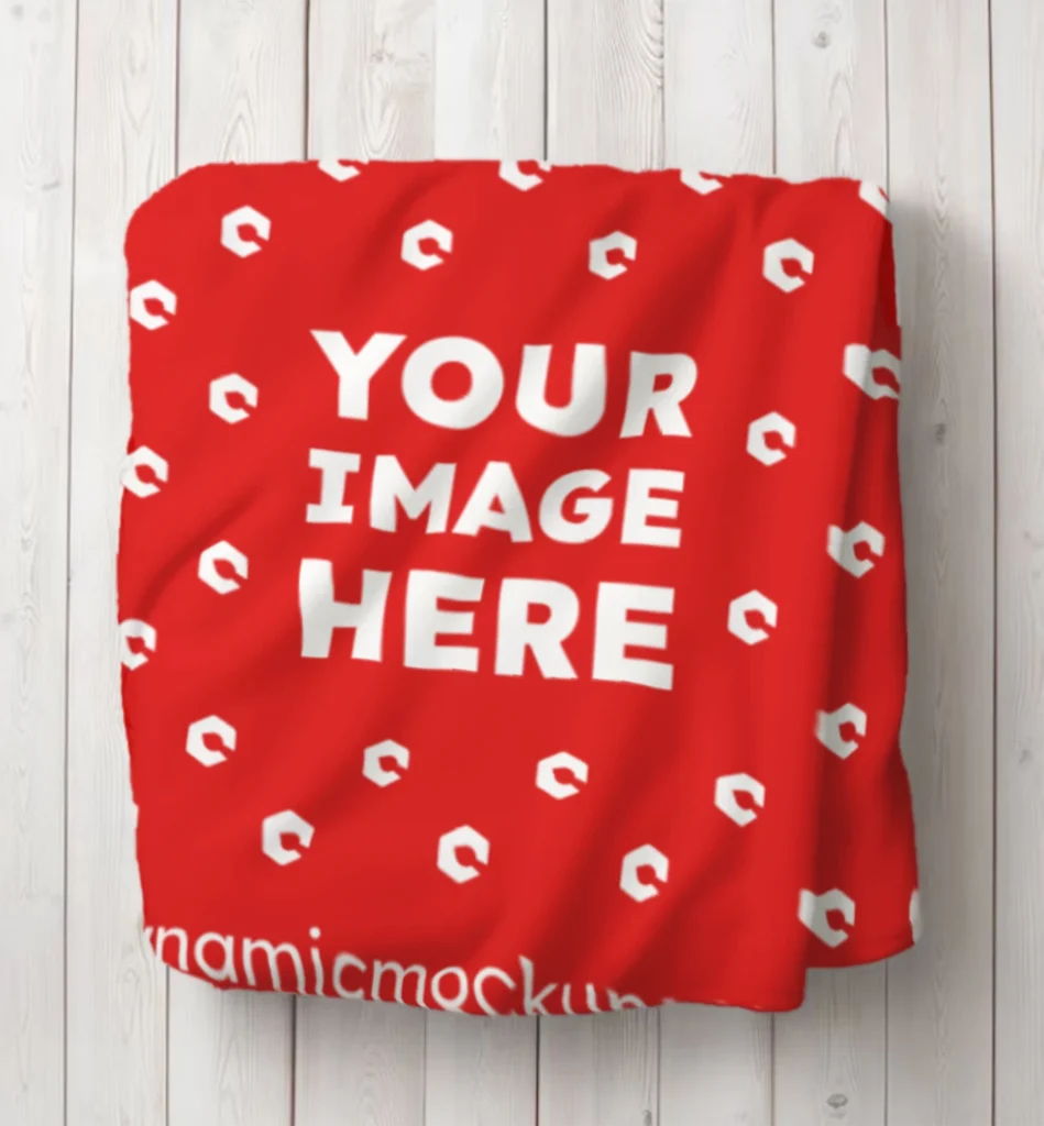 Red Blanket Mockup Template