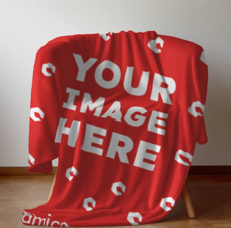 Red Blanket Mockup Template