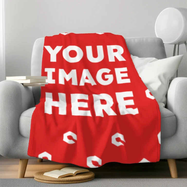 Red Blanket Mockup Template