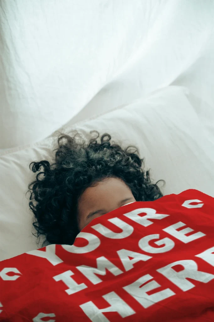 Red Blanket Mockup Template