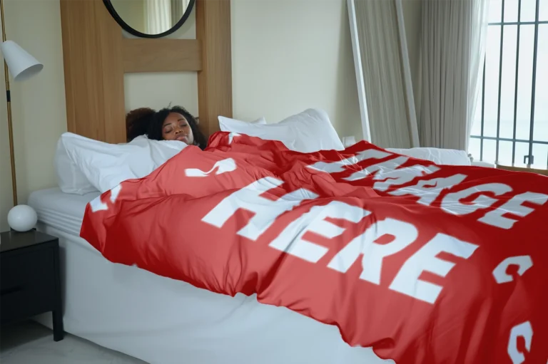 Red Blanket Mockup Template