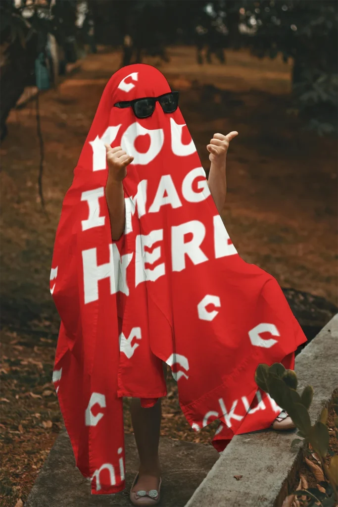 Red Blanket Mockup Template
