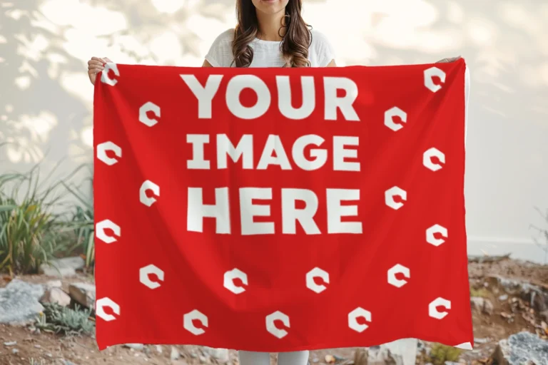 Red Blanket Mockup Template