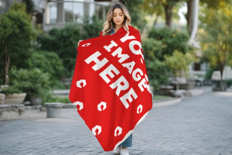 Red Blanket Mockup Template