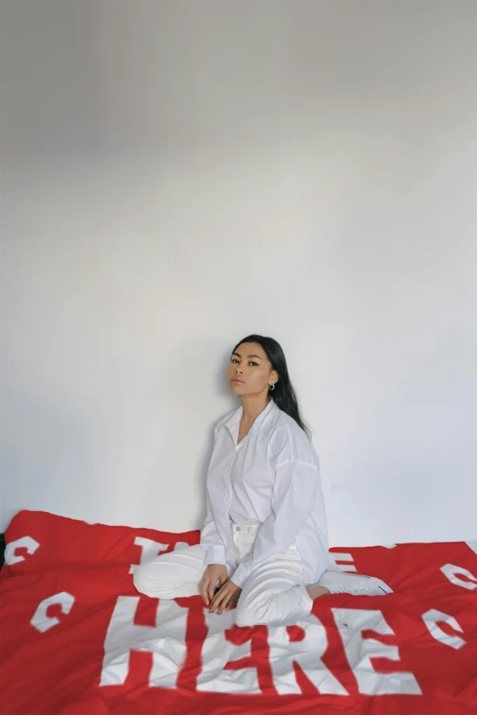 Red Blanket Mockup Template