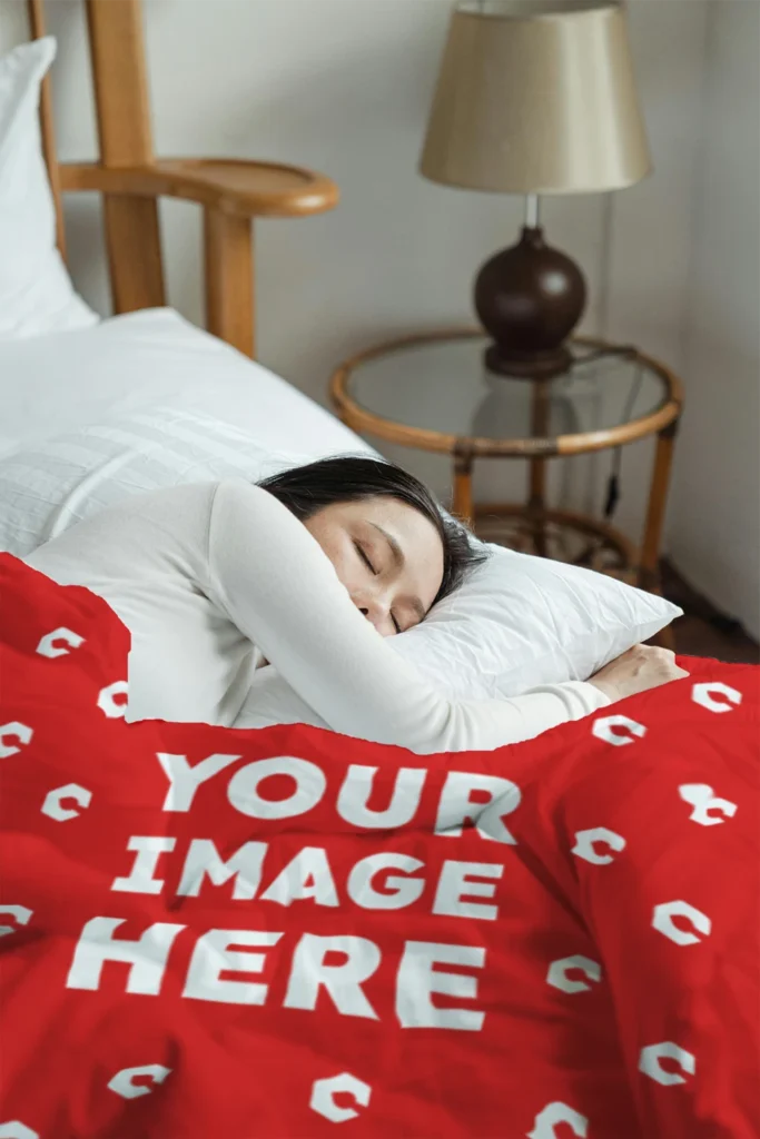 Red Blanket Mockup Template