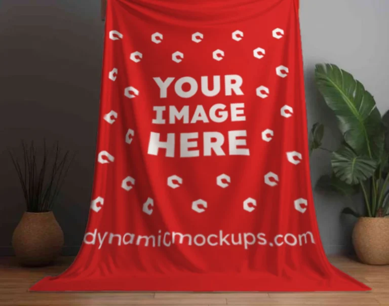 Red Blanket Mockup Template