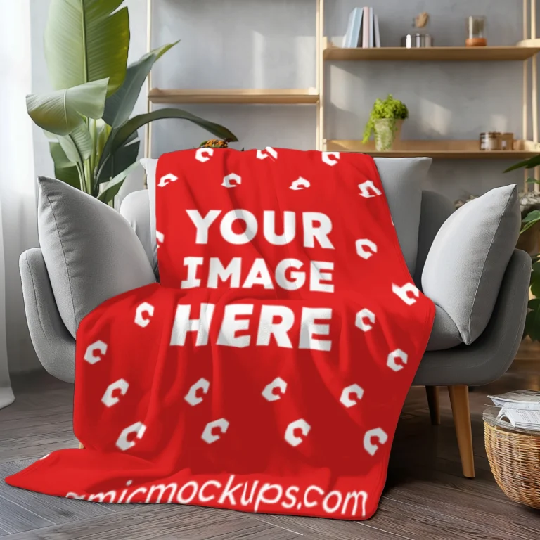 Red Blanket Mockup Template