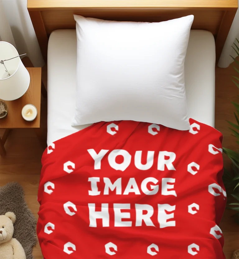 Red Blanket Mockup Template