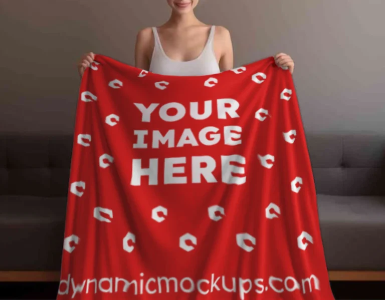 Red Blanket Mockup Template
