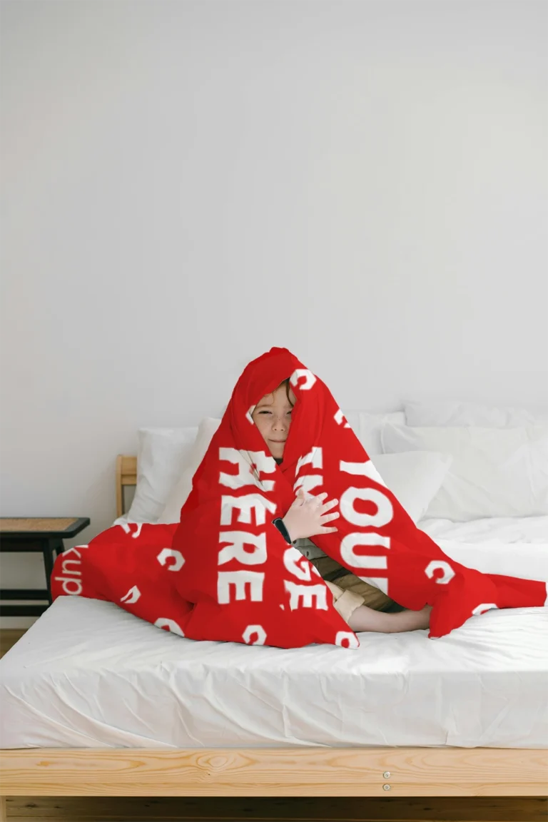 Red Blanket Mockup Template