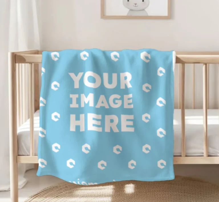 Sky Blue Blanket Mockup Template