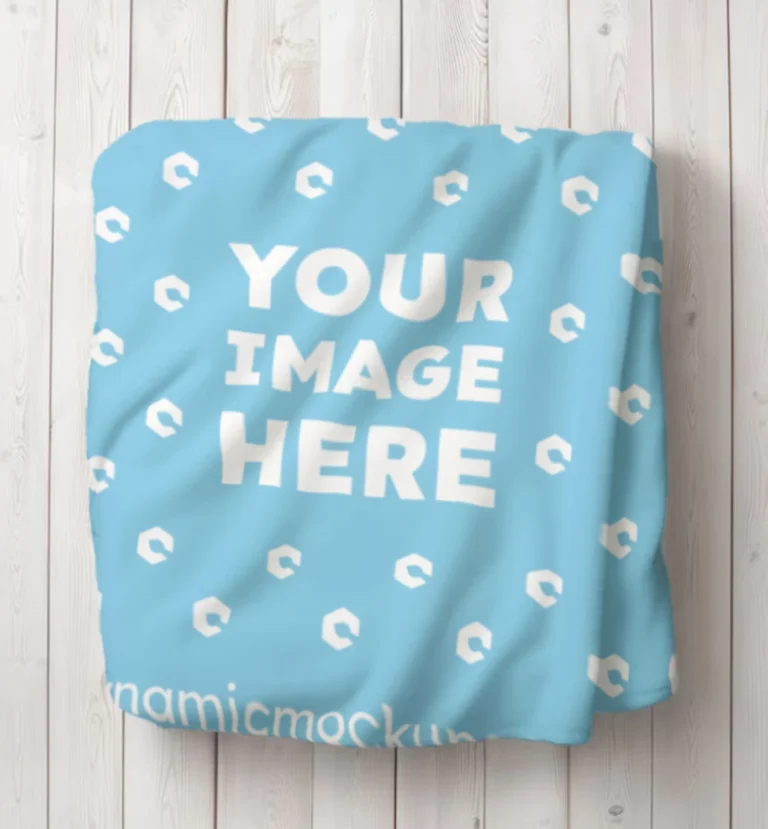 Sky Blue Blanket Mockup Template