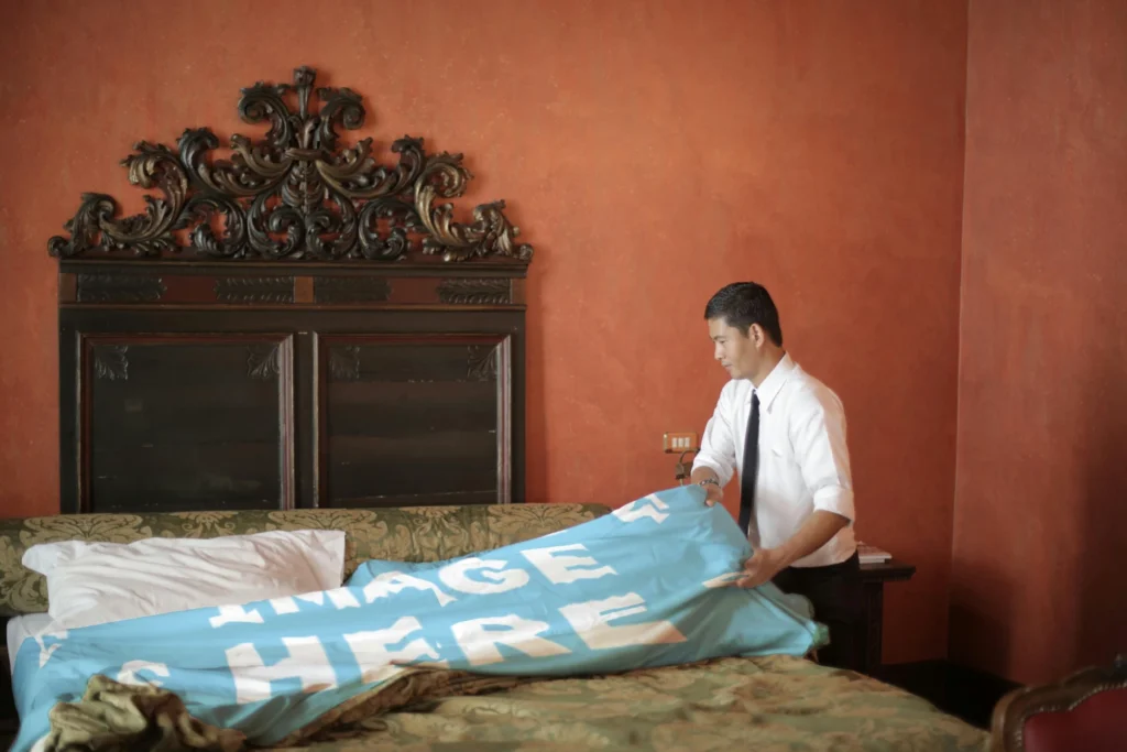 Sky Blue Blanket Mockup Template