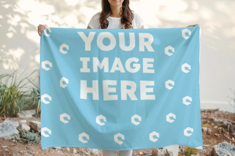 Sky Blue Blanket Mockup Template
