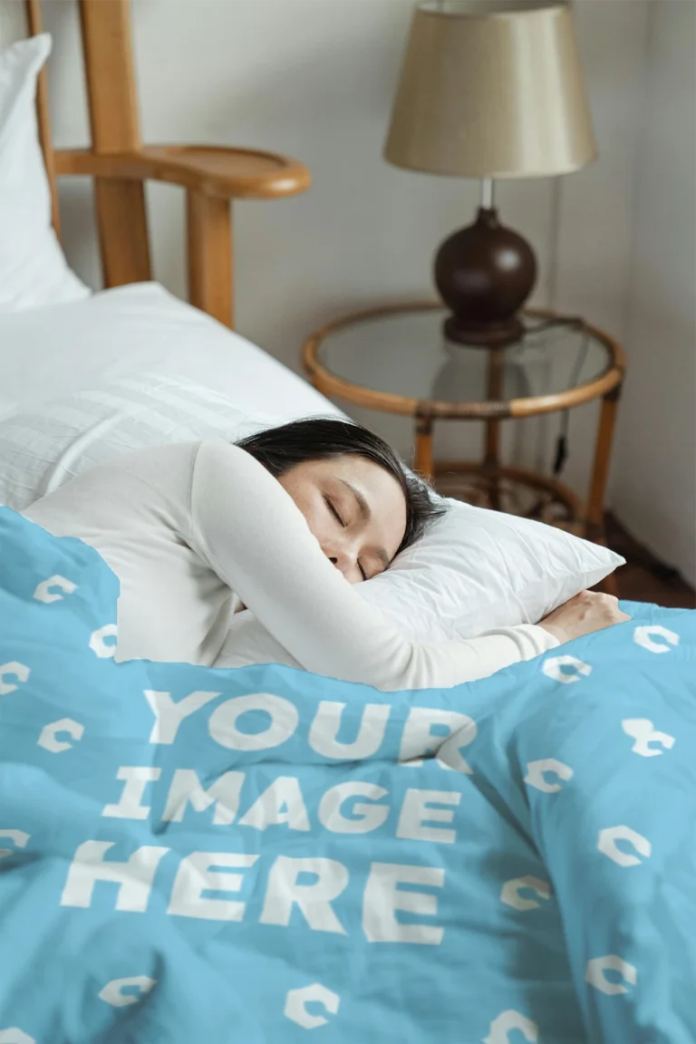 Sky Blue Blanket Mockup Template