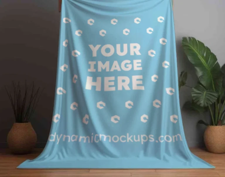 Sky Blue Blanket Mockup Template