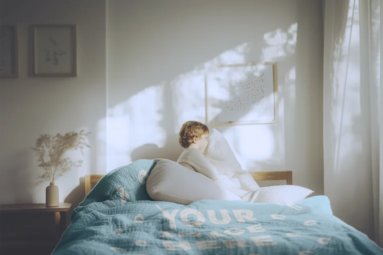 Sky Blue Blanket Mockup Template