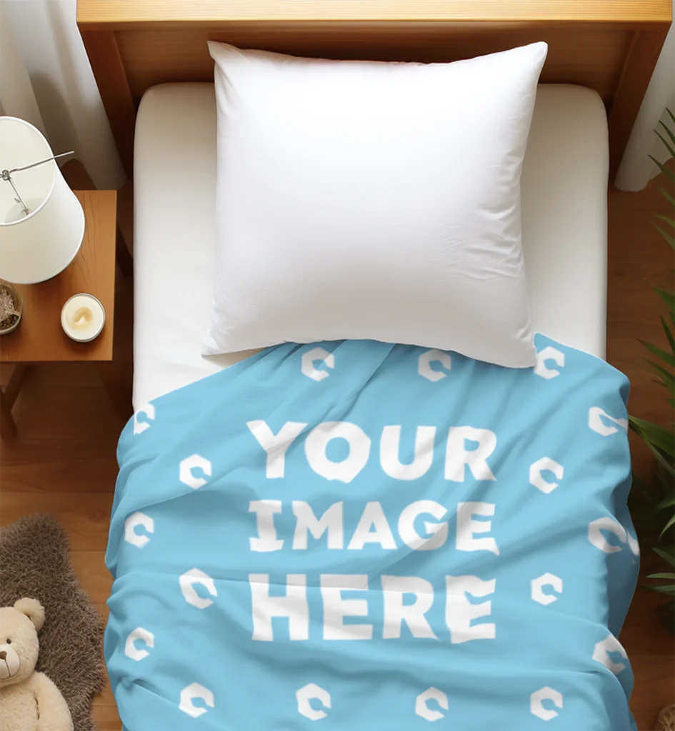 Sky Blue Blanket Mockup Template