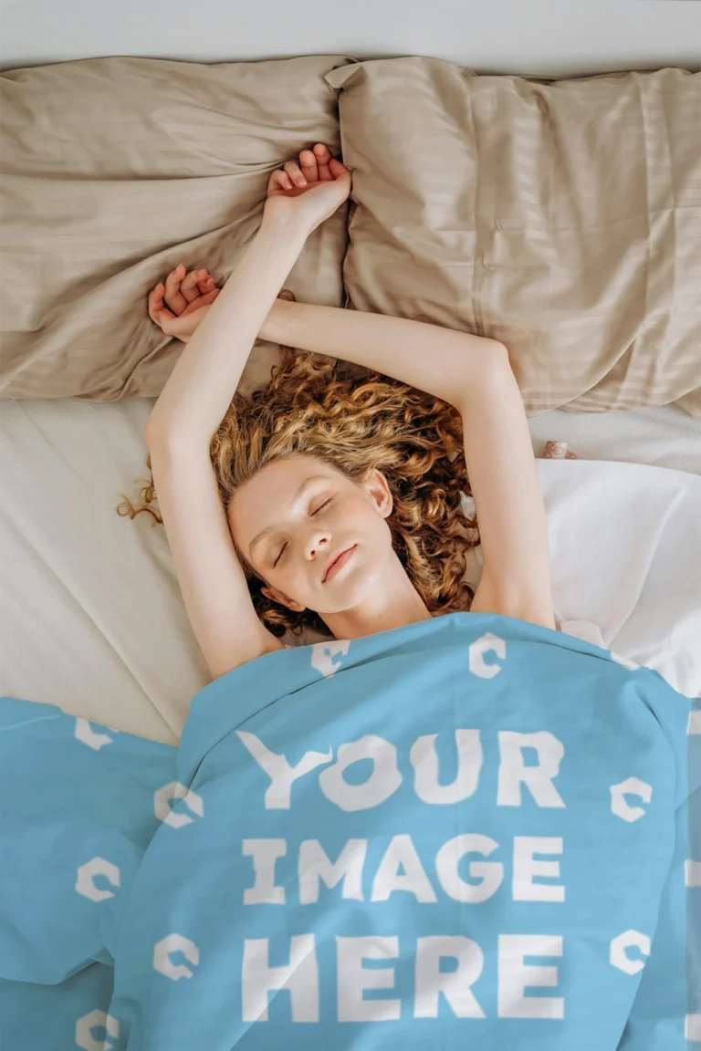 Sky Blue Blanket Mockup Template