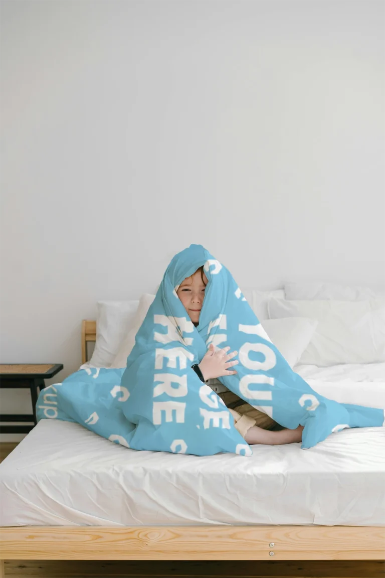 Sky Blue Blanket Mockup Template