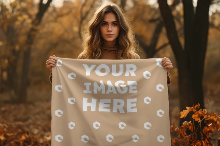 Tan Blanket Mockup Template