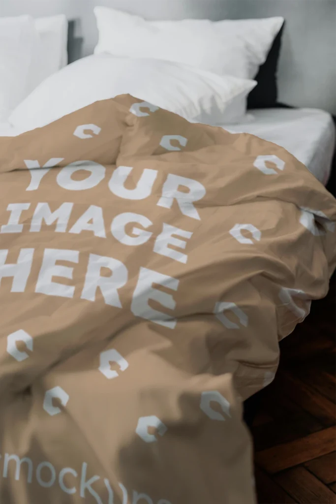 Tan Blanket Mockup Template