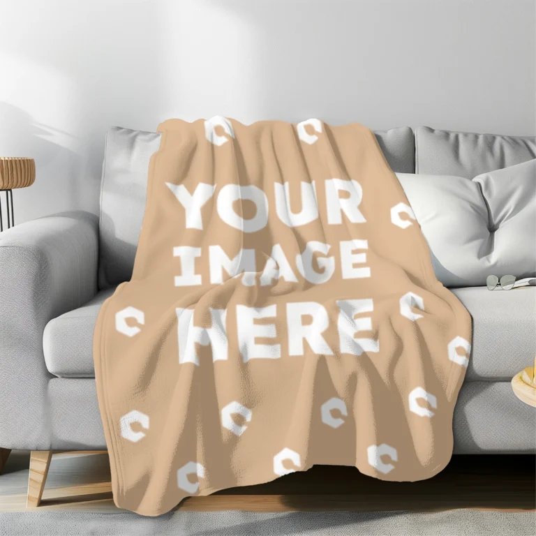 Tan Blanket Mockup Template