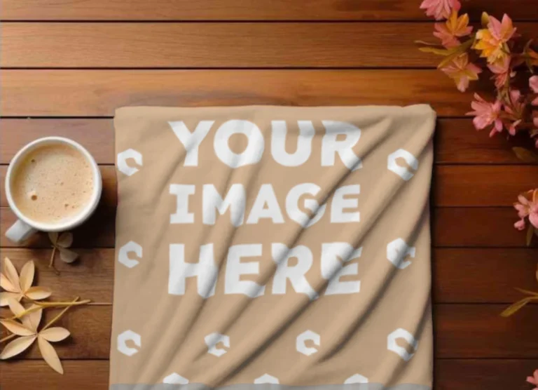 Tan Blanket Mockup Template