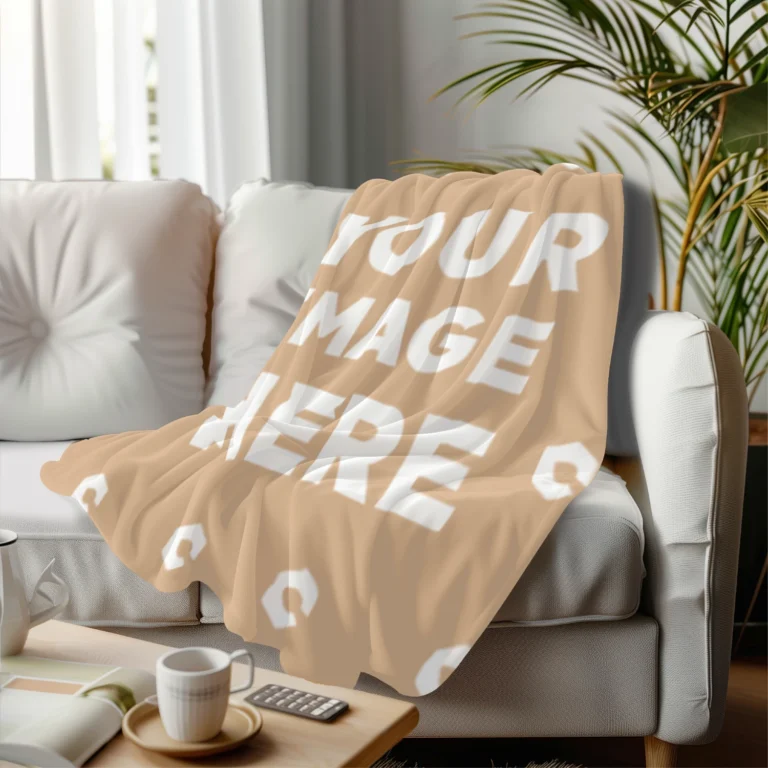Tan Blanket Mockup Template