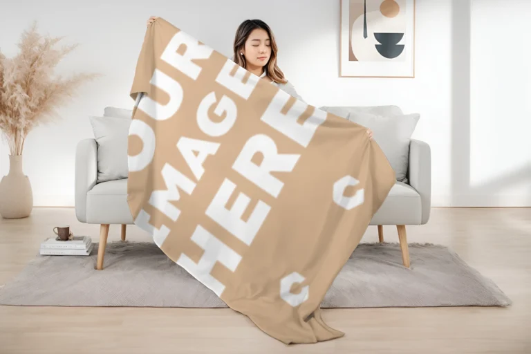 Tan Blanket Mockup Template