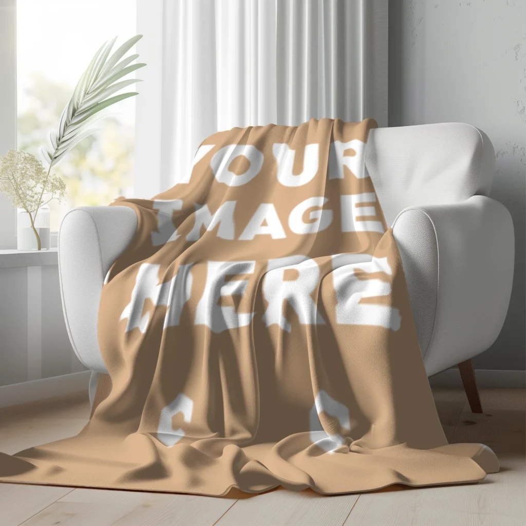 Tan Blanket Mockup Template