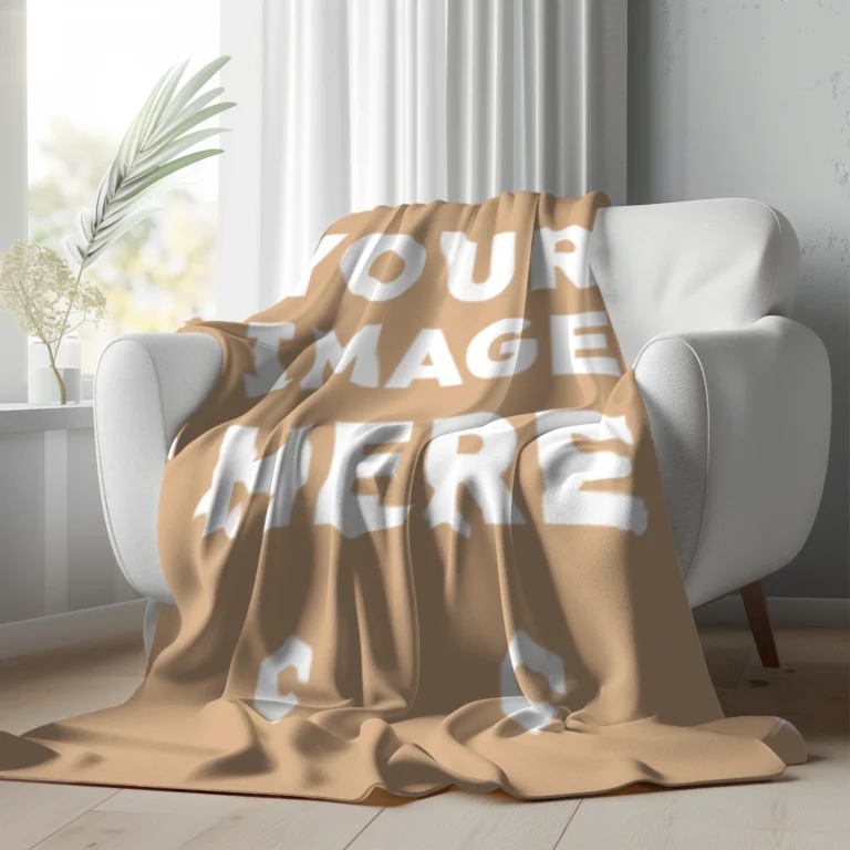 Tan Blanket Mockup Template