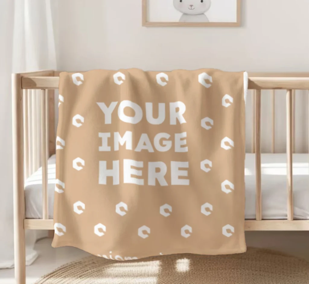 Tan Blanket Mockup Template