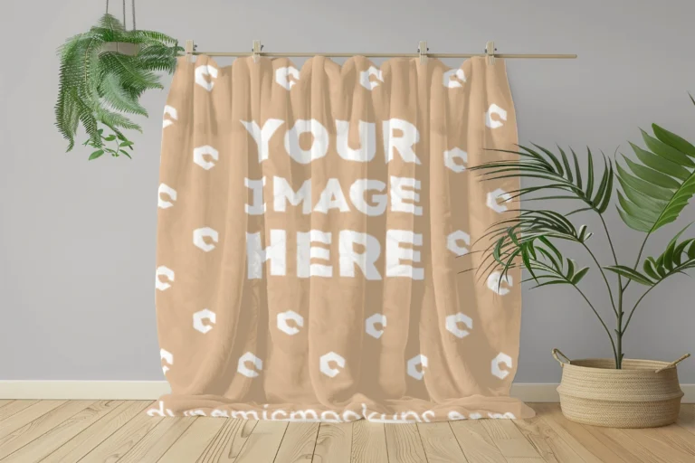 Tan Blanket Mockup Template