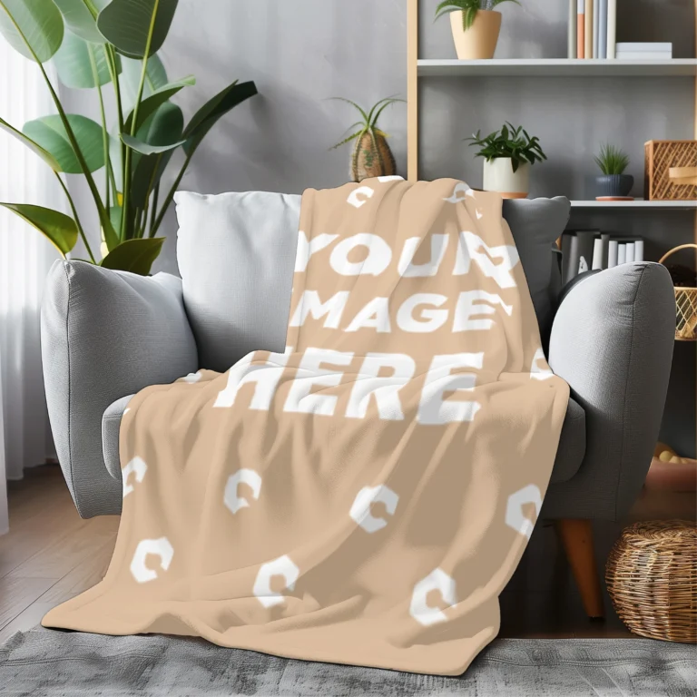 Tan Blanket Mockup Template