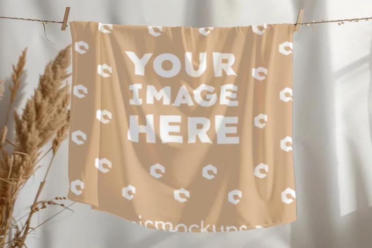Tan Blanket Mockup Template
