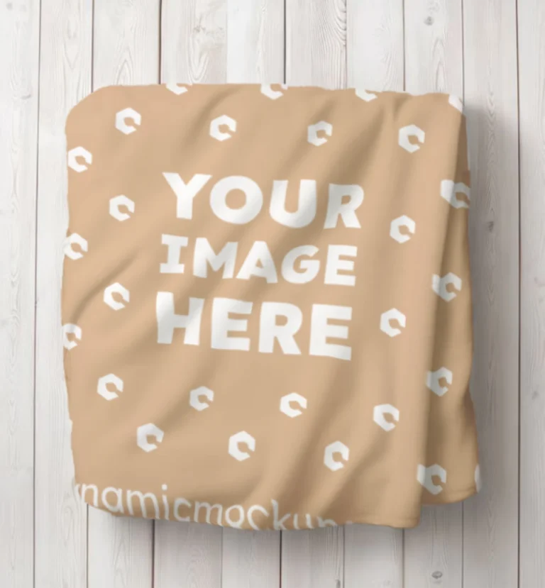 Tan Blanket Mockup Template