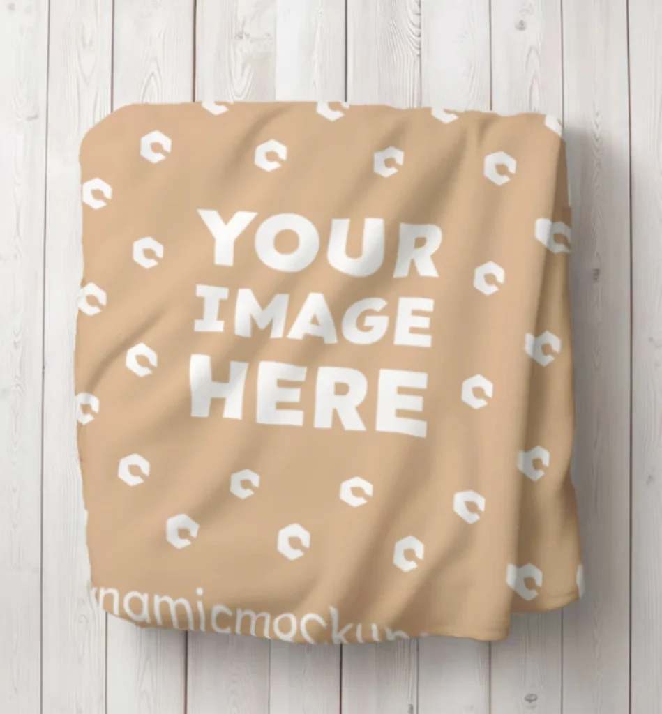 Tan Blanket Mockup Template