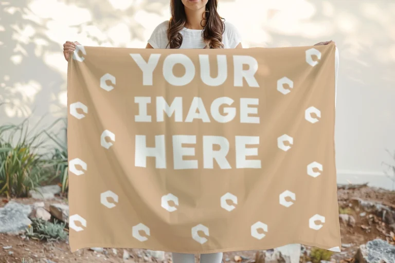 Tan Blanket Mockup Template