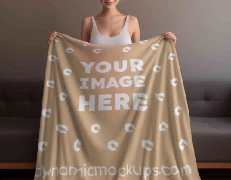 Tan Blanket Mockup Template
