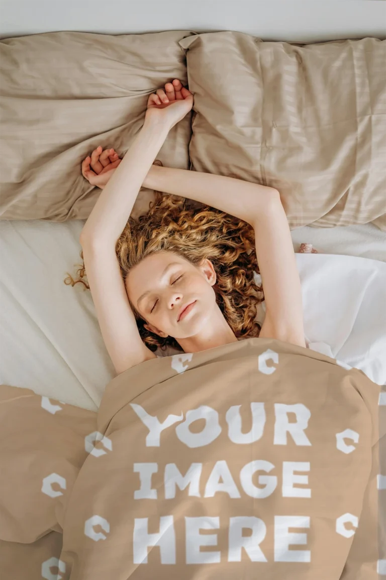 Tan Blanket Mockup Template
