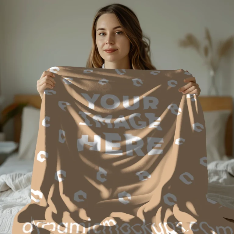 Tan Blanket Mockup Template