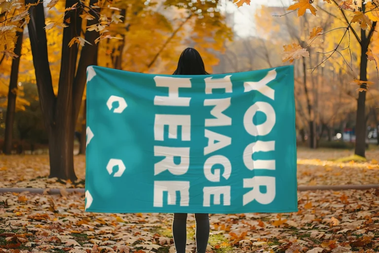Teal Blanket Mockup Template