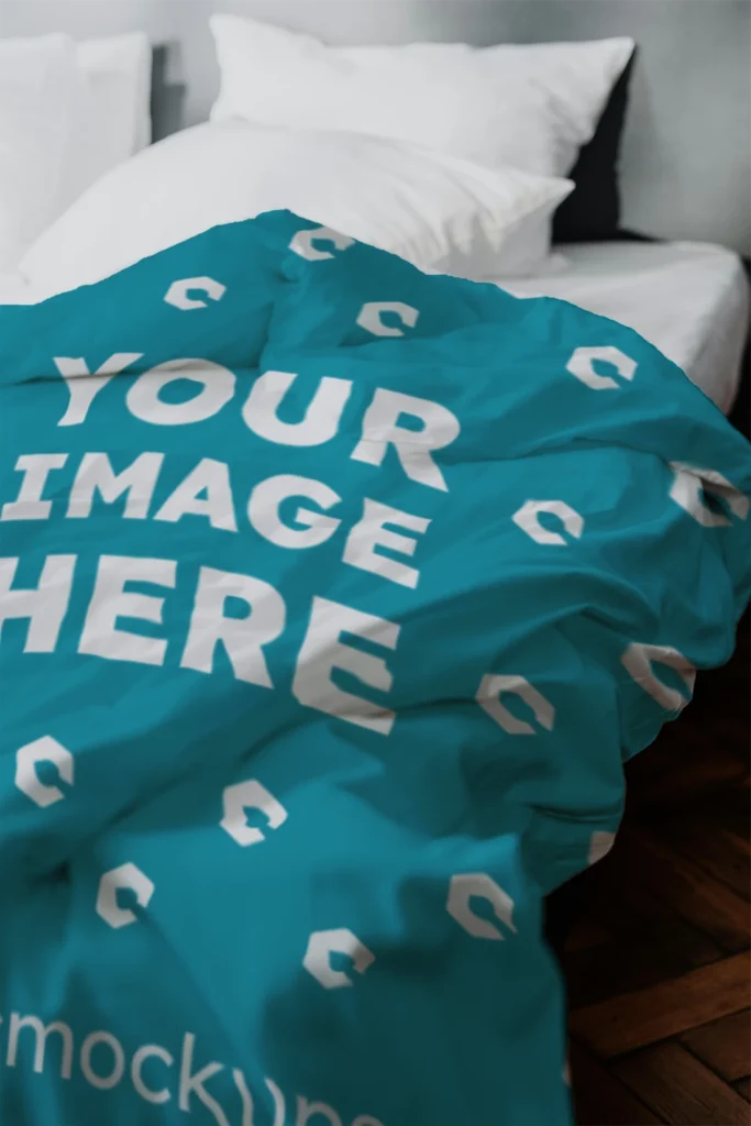 Teal Blanket Mockup Template