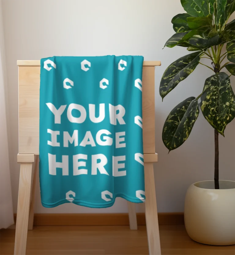 Teal Blanket Mockup Template