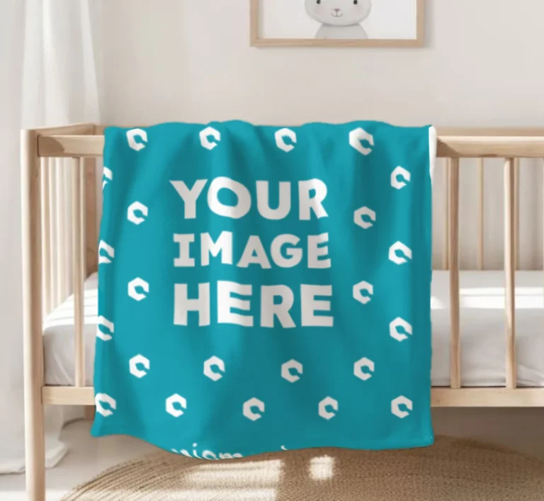 Teal Blanket Mockup Template