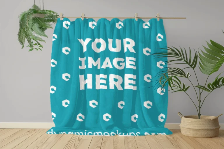 Teal Blanket Mockup Template
